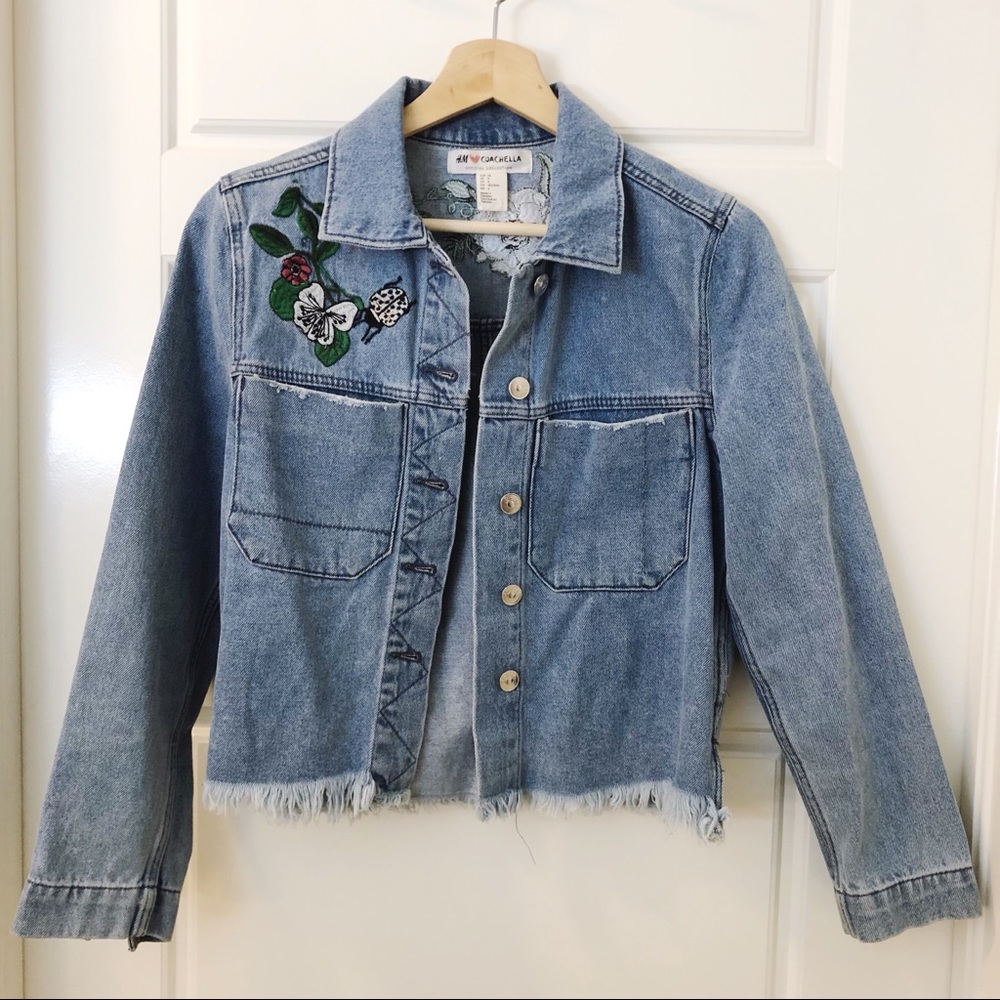 h&m coachella embroidered jean jacket - Picture 3 of 8
